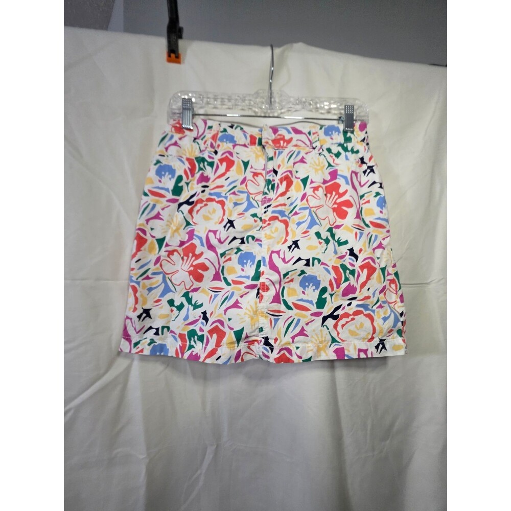 St John's Bay Women's Skort Size 2 Floral Cotton-Spandex Mini Golf Skort